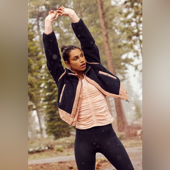 Free People Court Side Fleece/Dark Peach - Picture 4 of 5